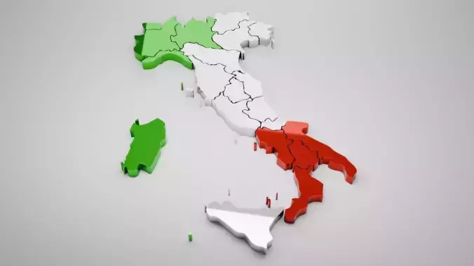 Italy map in 3D