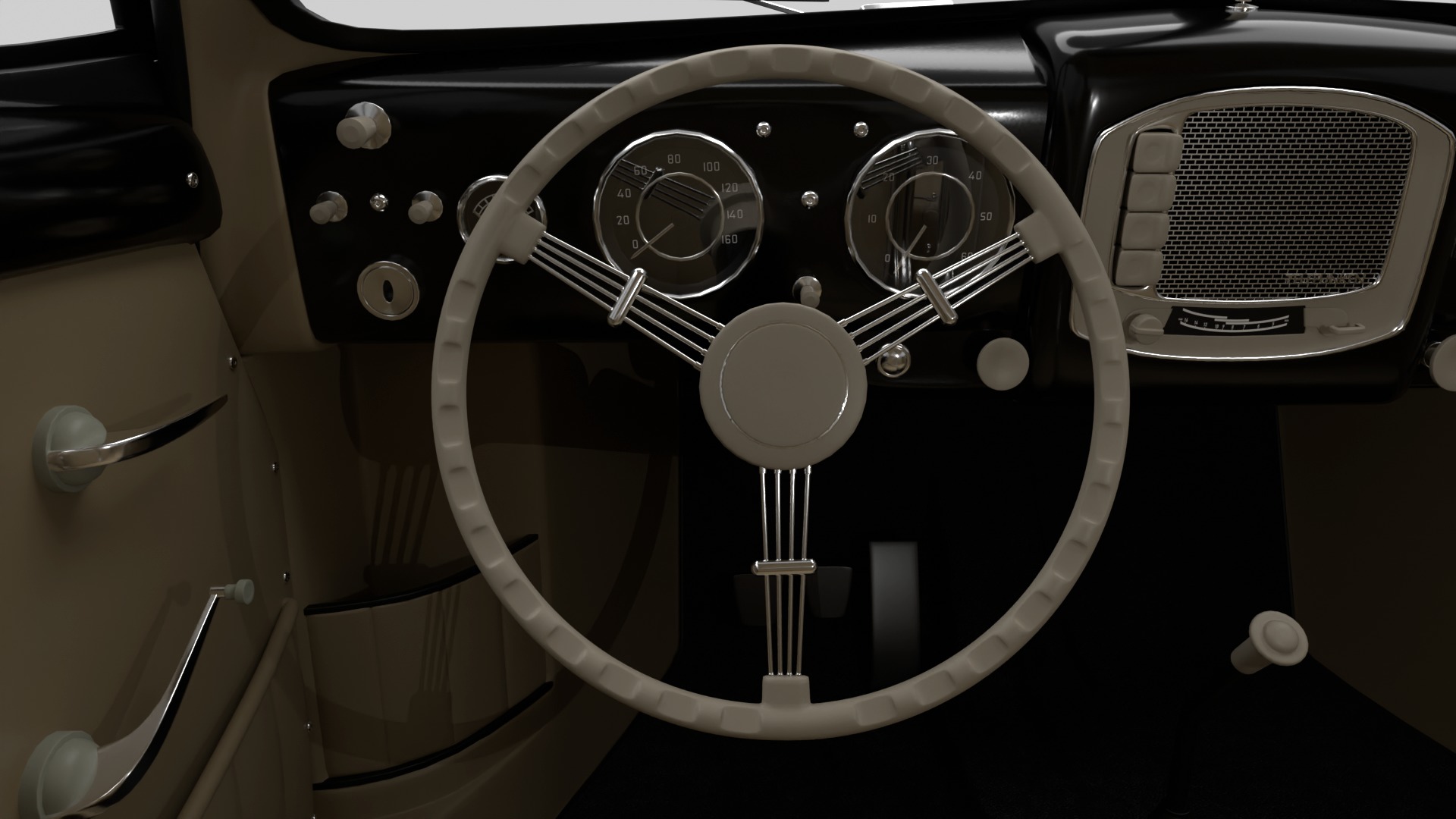 Porsche 356 1300 1952 3d model 3D model_24