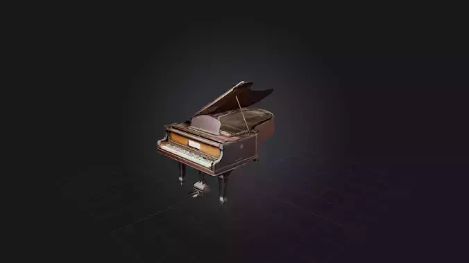 Old Piano Low-poly 3D model