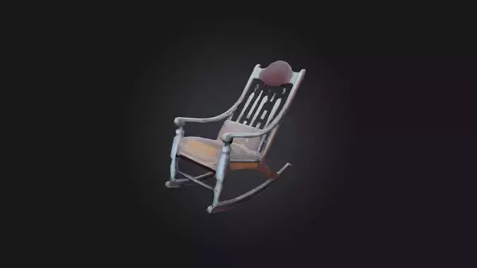 Old Rocking Chair Low-poly 3D model