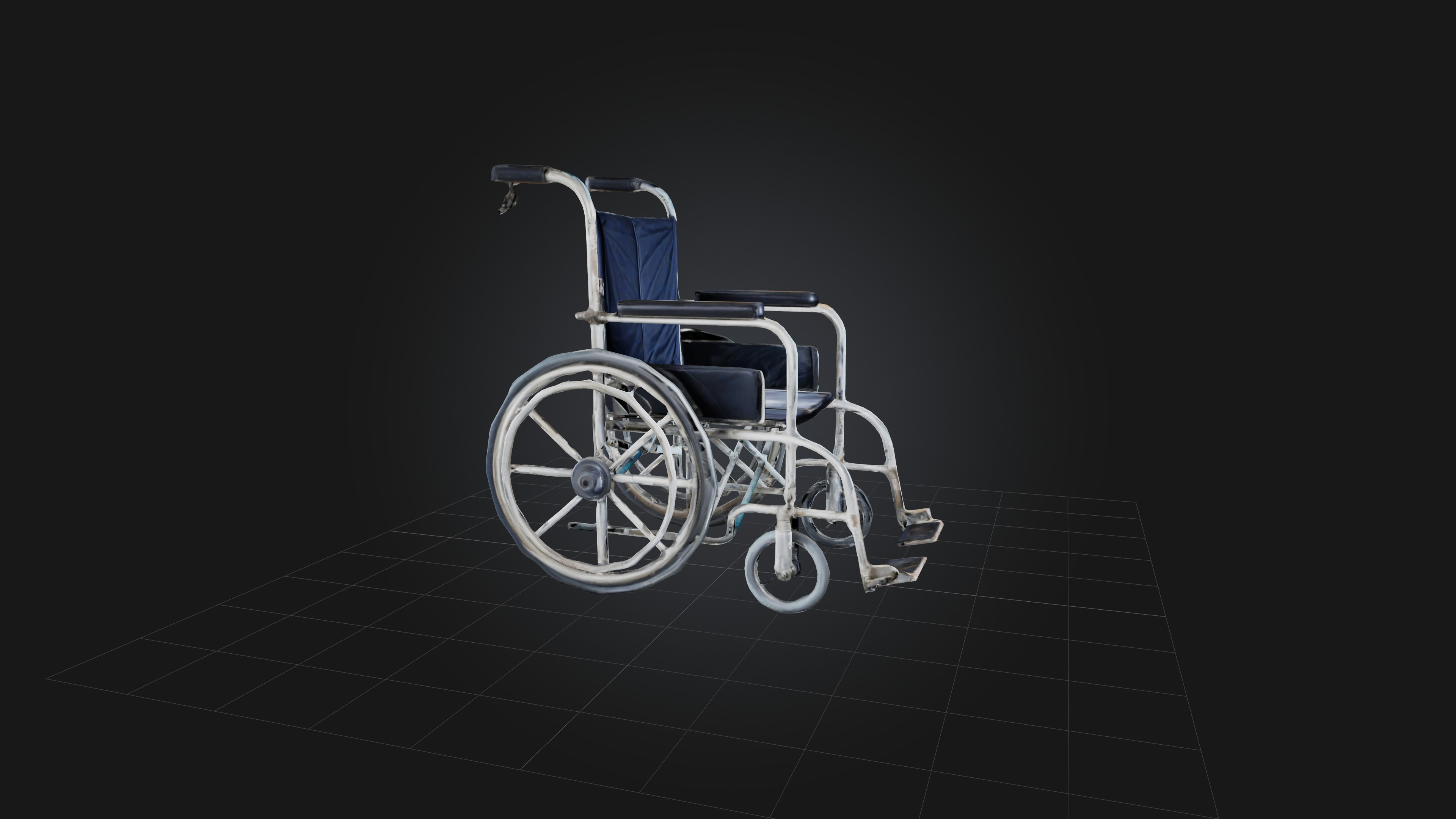 Old Wheelchair Low-poly 3D model_4