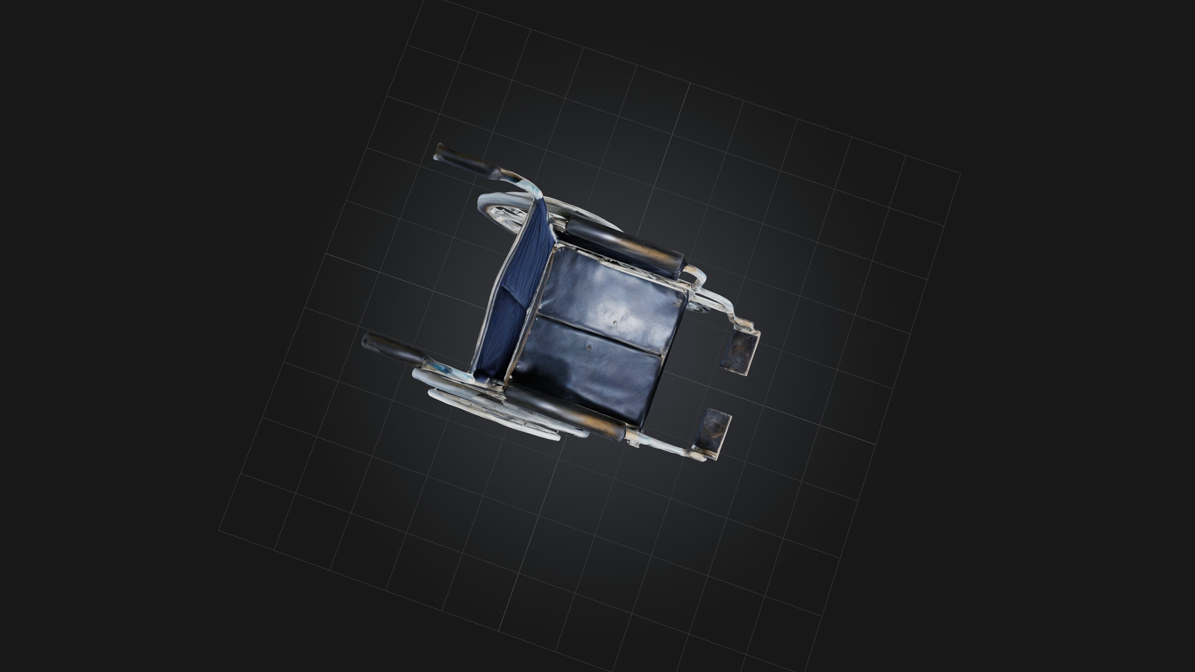 Old Wheelchair Low-poly 3D model_6