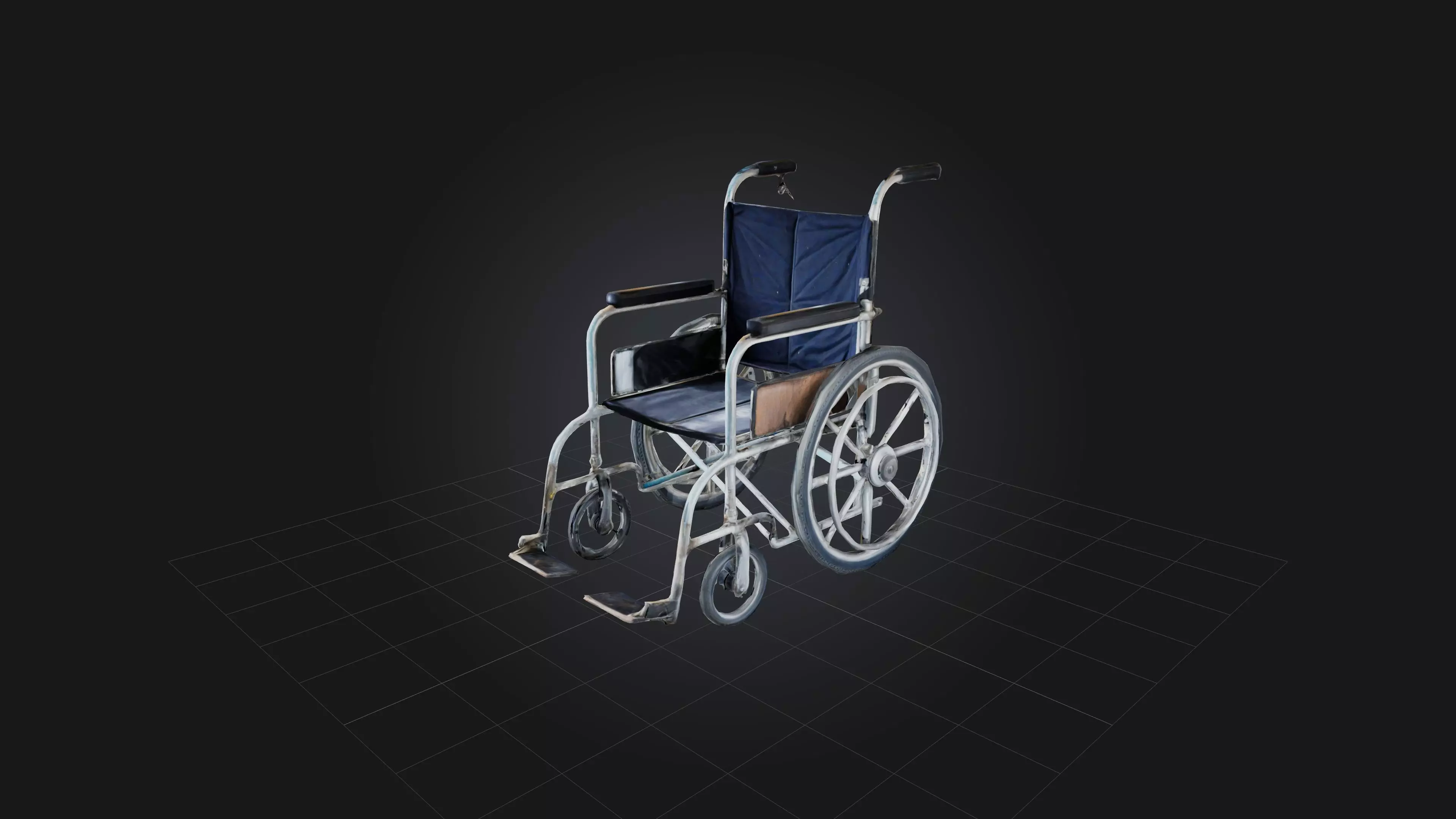 Old Wheelchair Low-poly 3D model_0