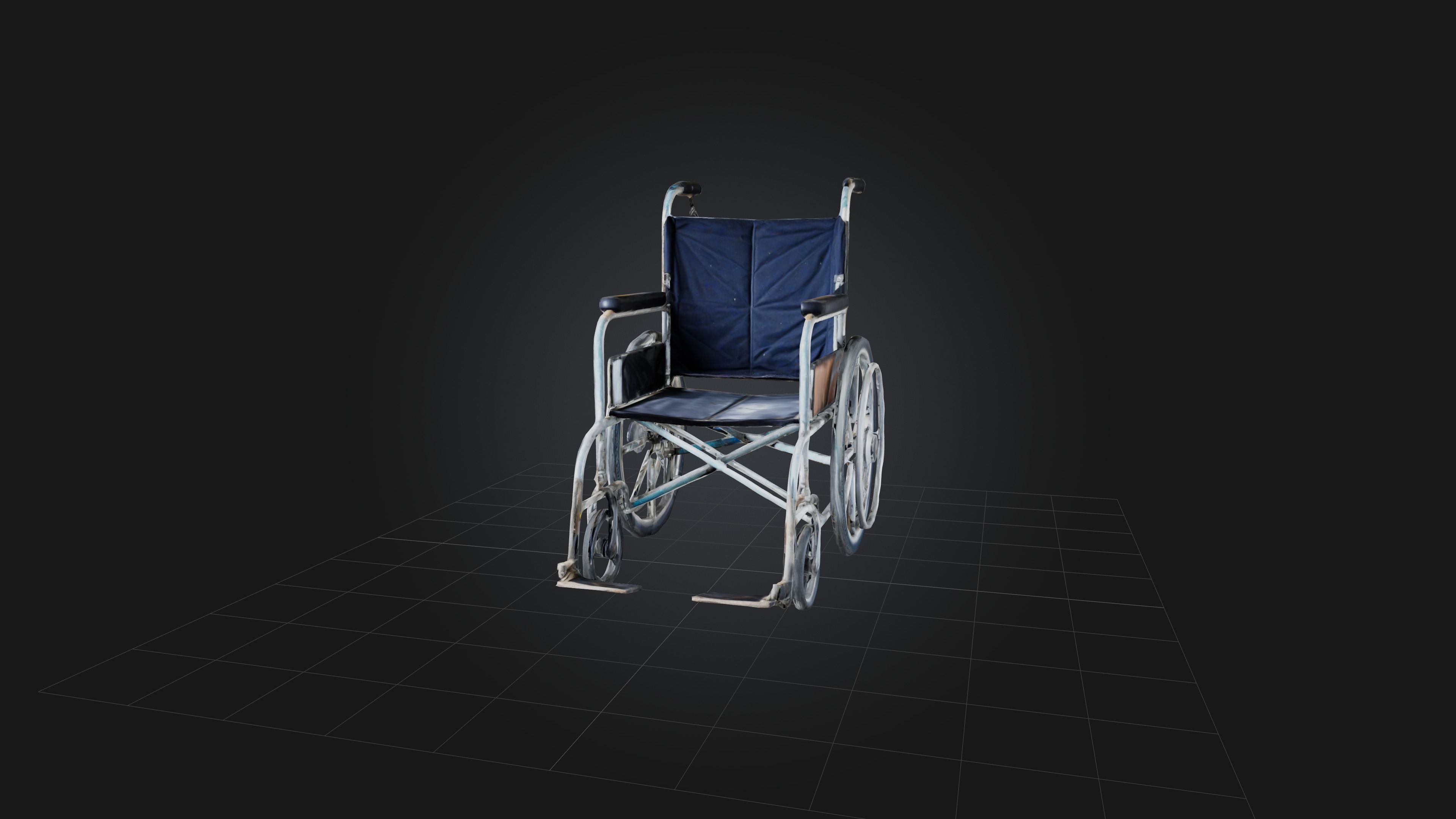 Old Wheelchair Low-poly 3D model_2