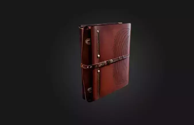 Personalized Leather Journal Low-poly 3D model