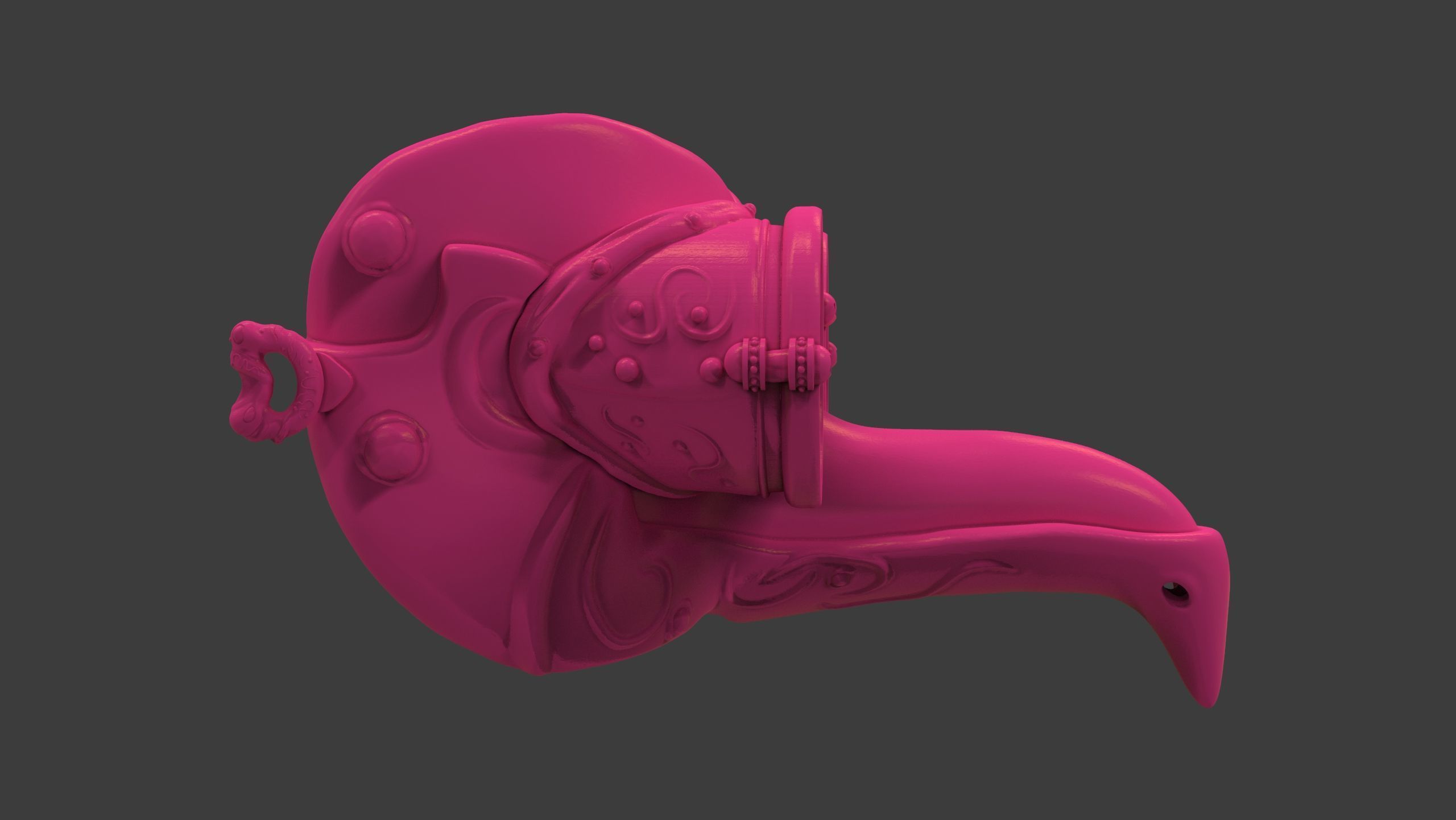 Royal Steampunk Penguin Mask 3D print model_5