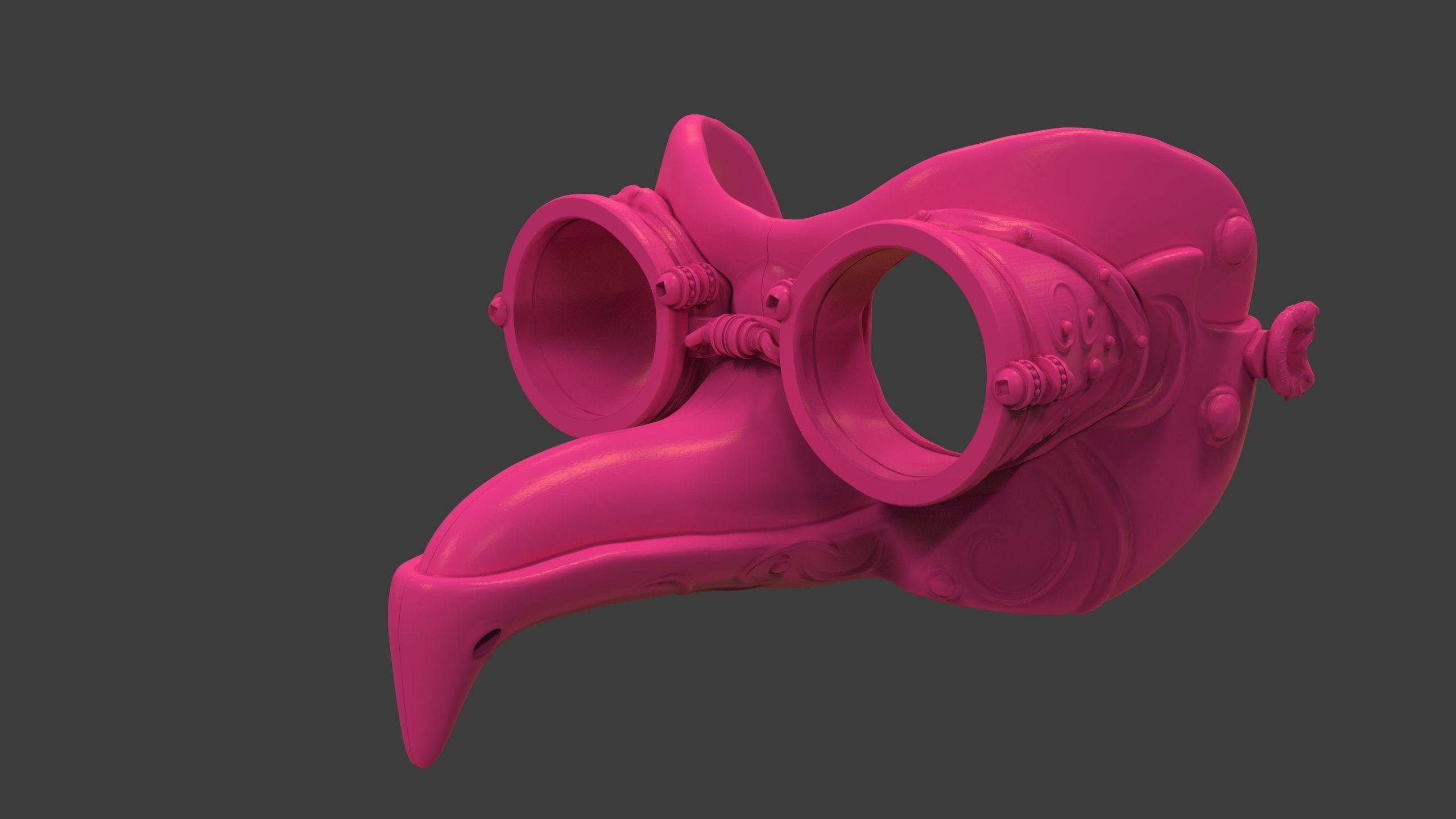 Royal Steampunk Penguin Mask 3D print model_9