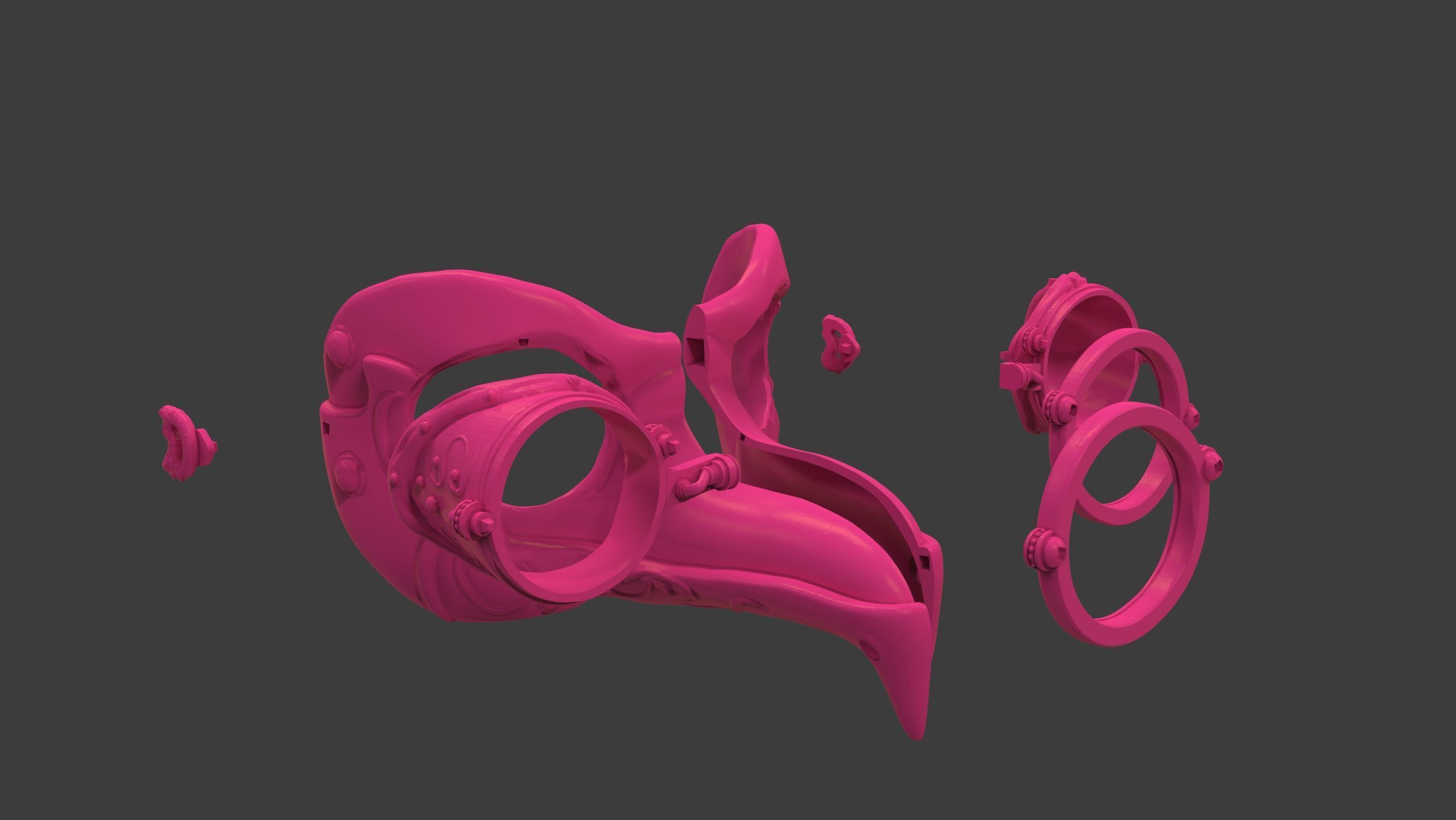 Royal Steampunk Penguin Mask 3D print model_12