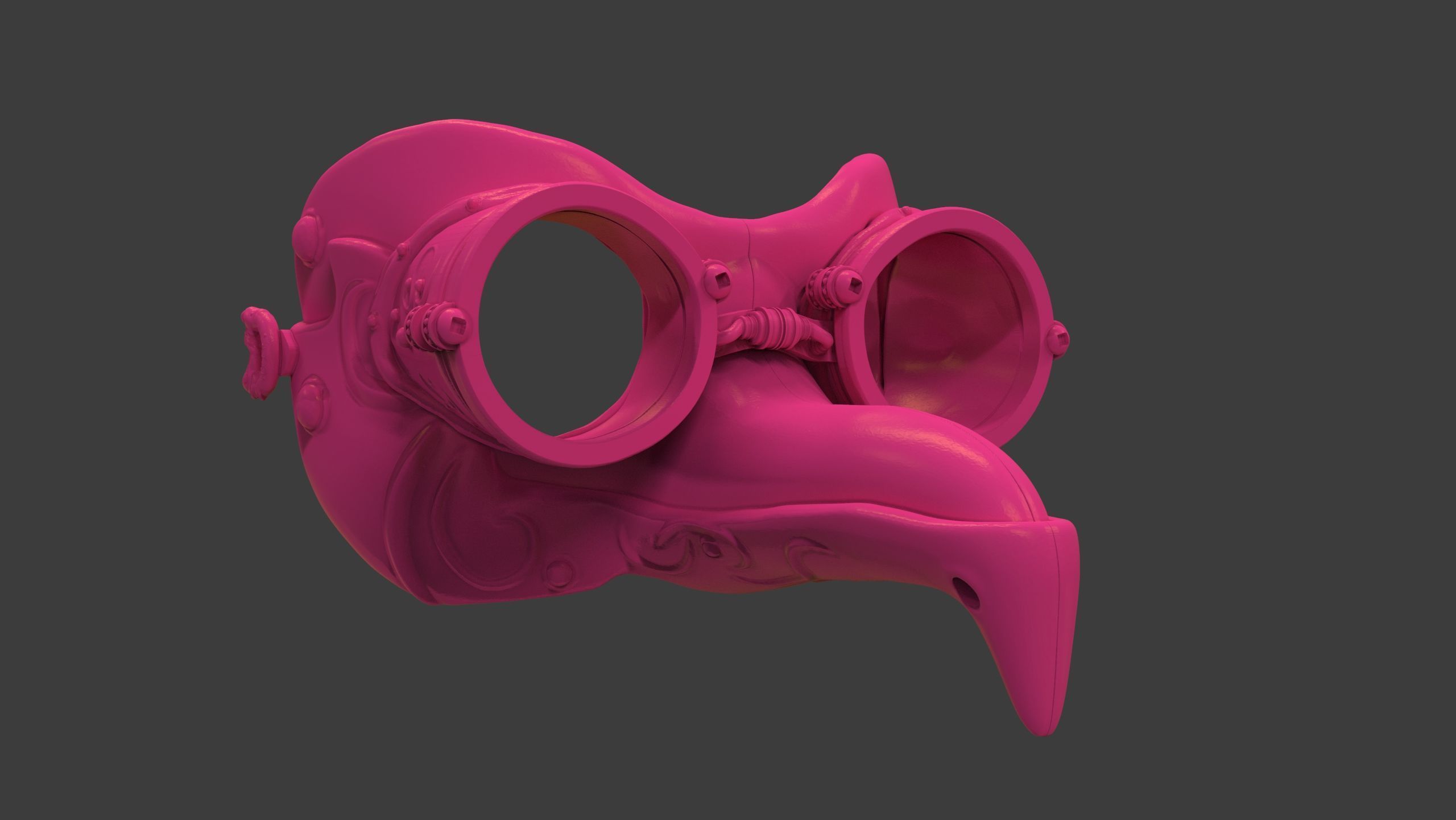 Royal Steampunk Penguin Mask 3D print model_7