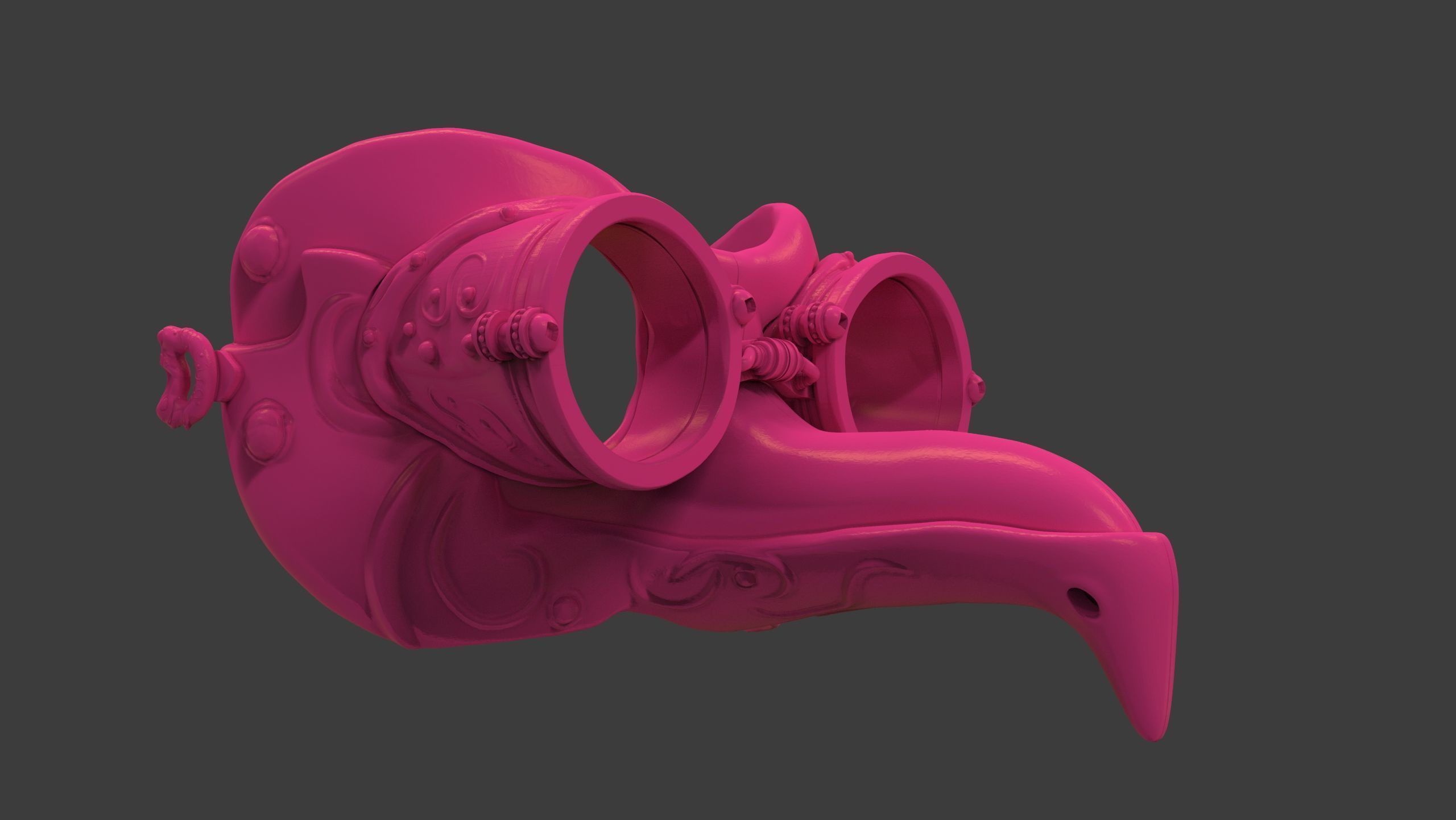 Royal Steampunk Penguin Mask 3D print model_6