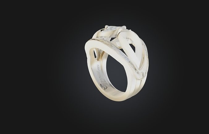 Personalized Wedding Ring Low-poly 3D model