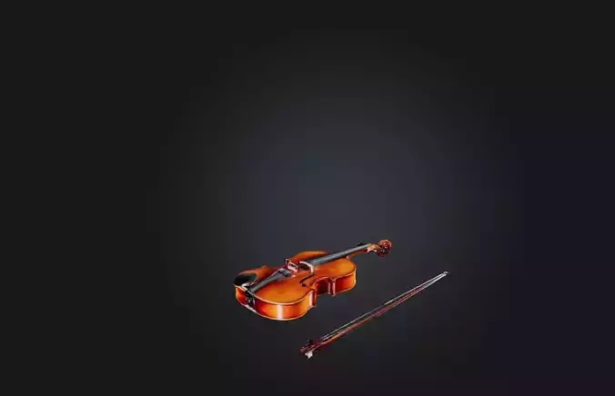 Rare Antique Violin Low-poly 3D model