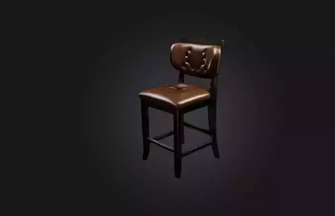 Realistic Bar Stool Low-poly 3D model
