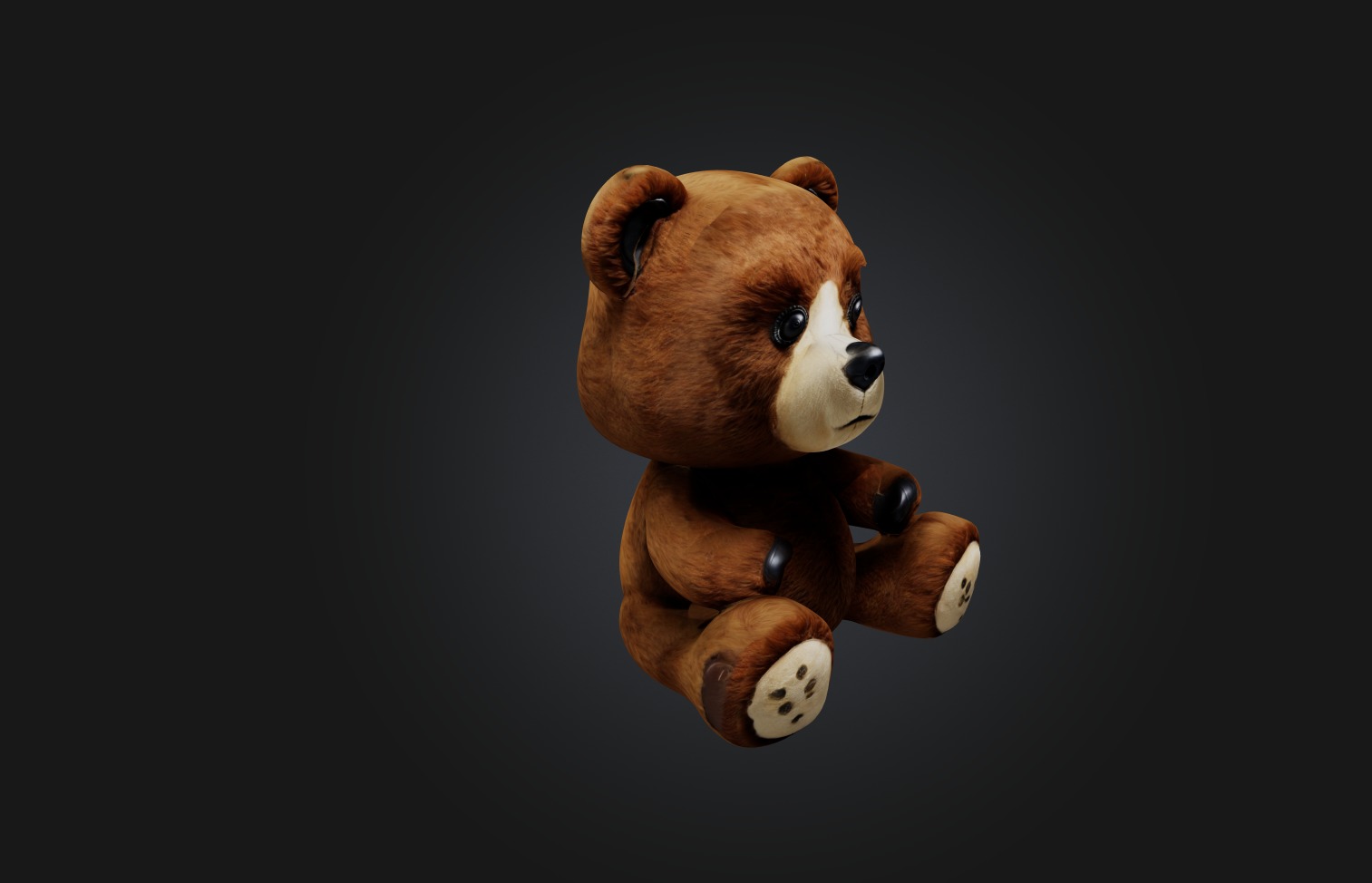 Realistic Bear Toy Low-poly 3D model_5