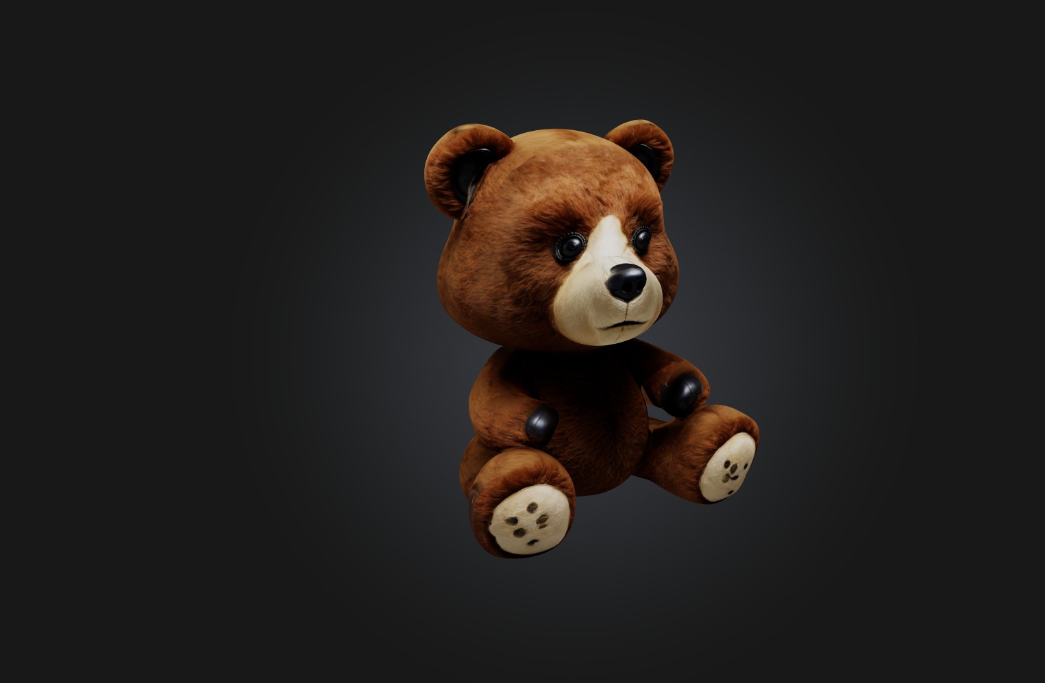 Realistic Bear Toy Low-poly 3D model_4