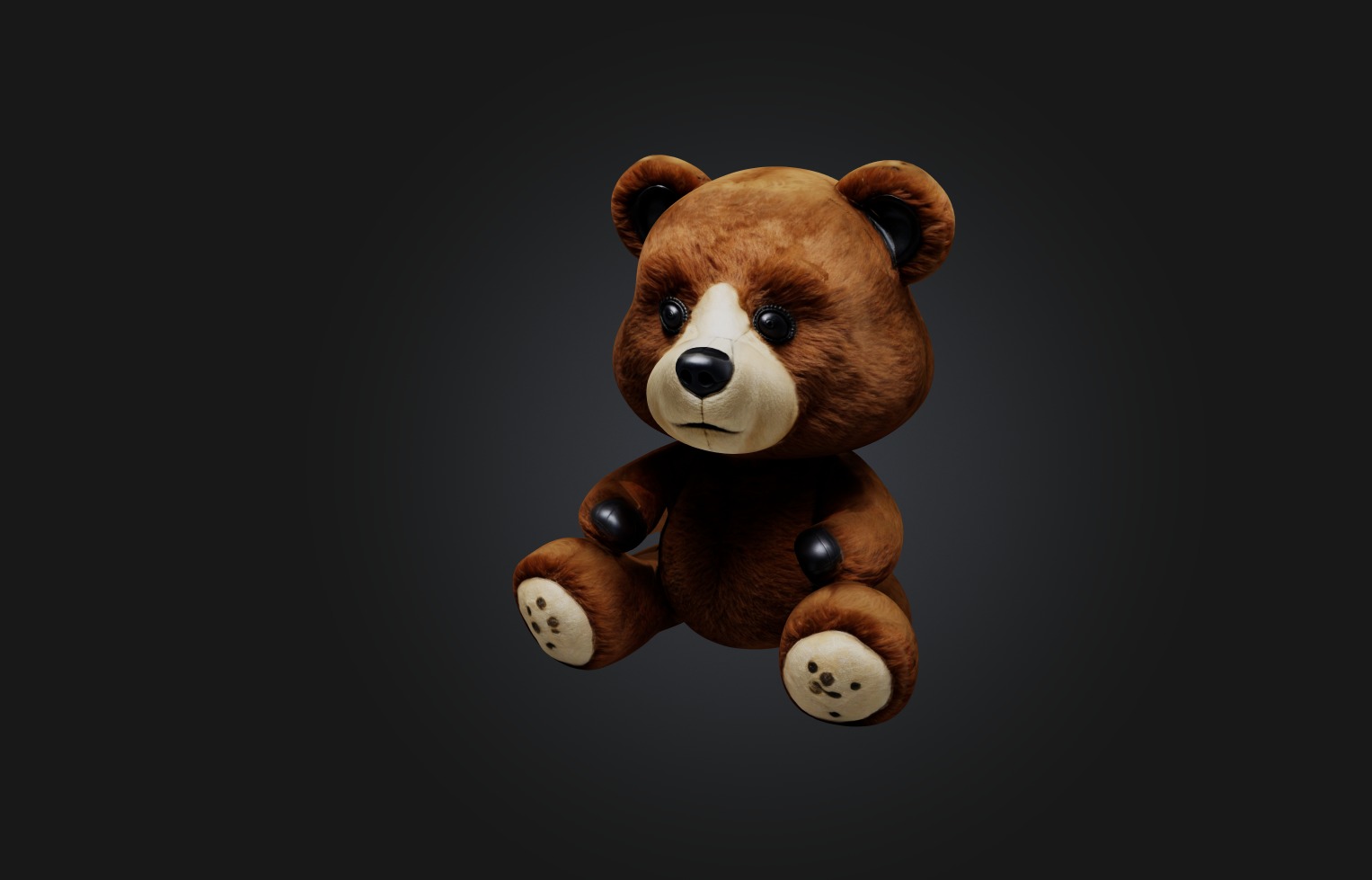 Realistic Bear Toy Low-poly 3D model_2