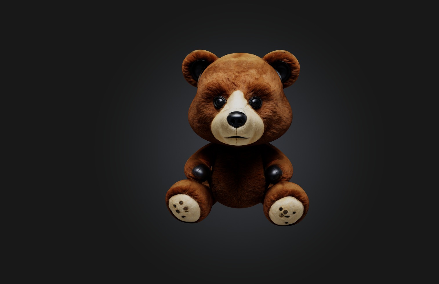 Realistic Bear Toy Low-poly 3D model_3