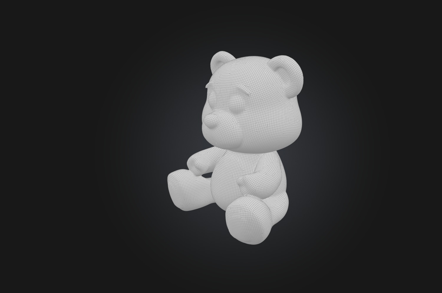 Realistic Bear Toy Low-poly 3D model_1