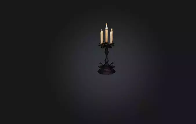 Realistic Candle Holder Low-poly 3D model