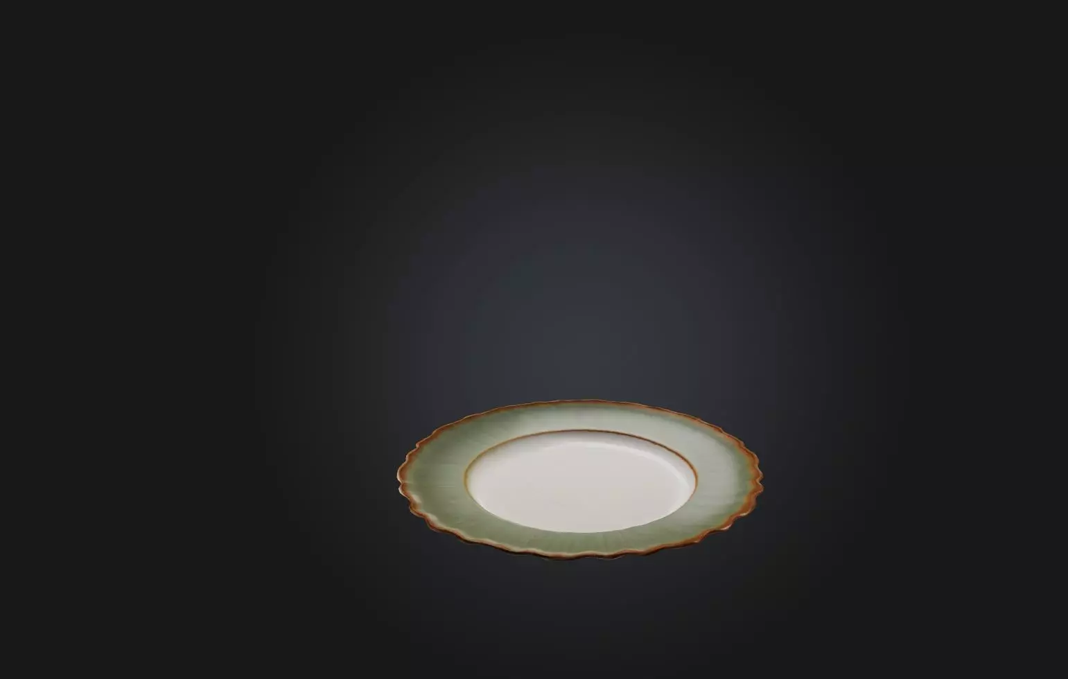 Realistic Ceramic Dinner Plate Low-poly 3D model_0