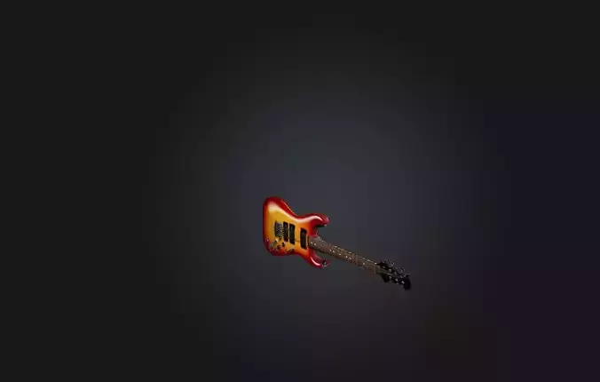 Realistic Electric Guitar Low-poly 3D model