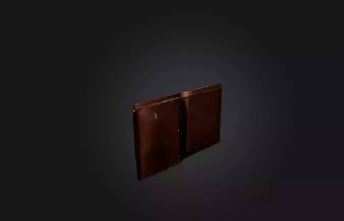 Realistic Leather Wallet Low-poly 3D model