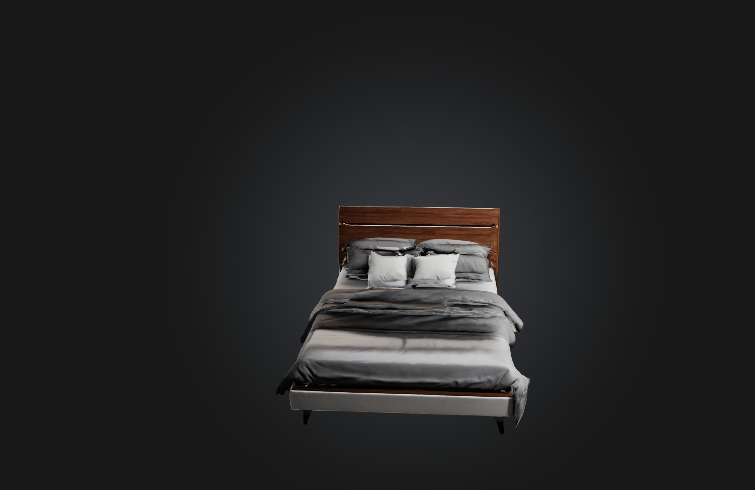 Realistic Modern Bed Low-poly 3D model_2