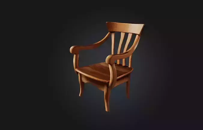 Realistic Wooden Chair