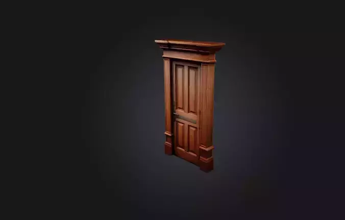 Realistic Wooden Door Frame