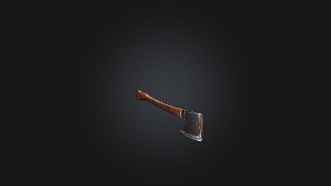 Rusty Axe Low-poly 3D model