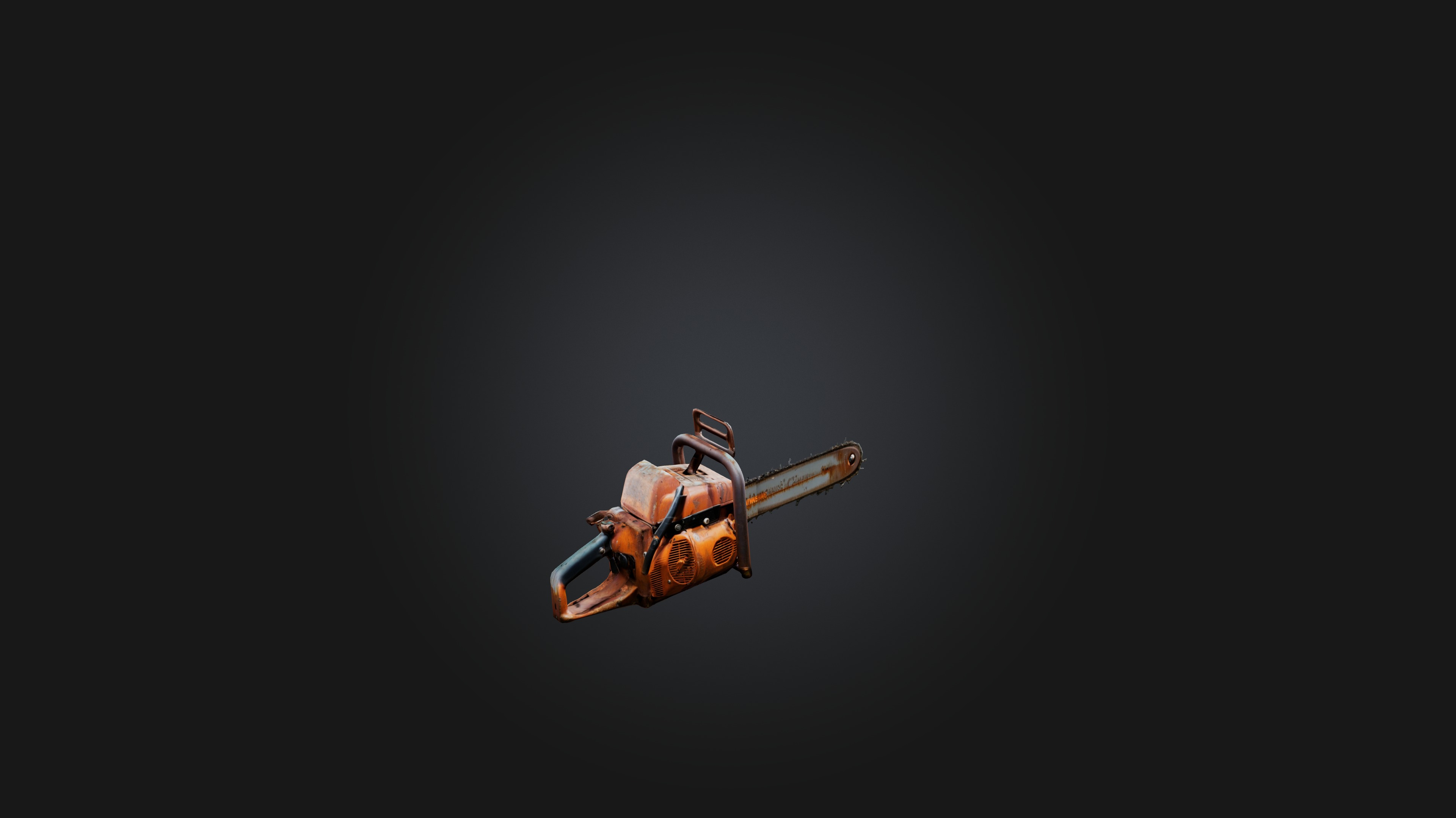Rusty Chainsaw Low-poly 3D model_6