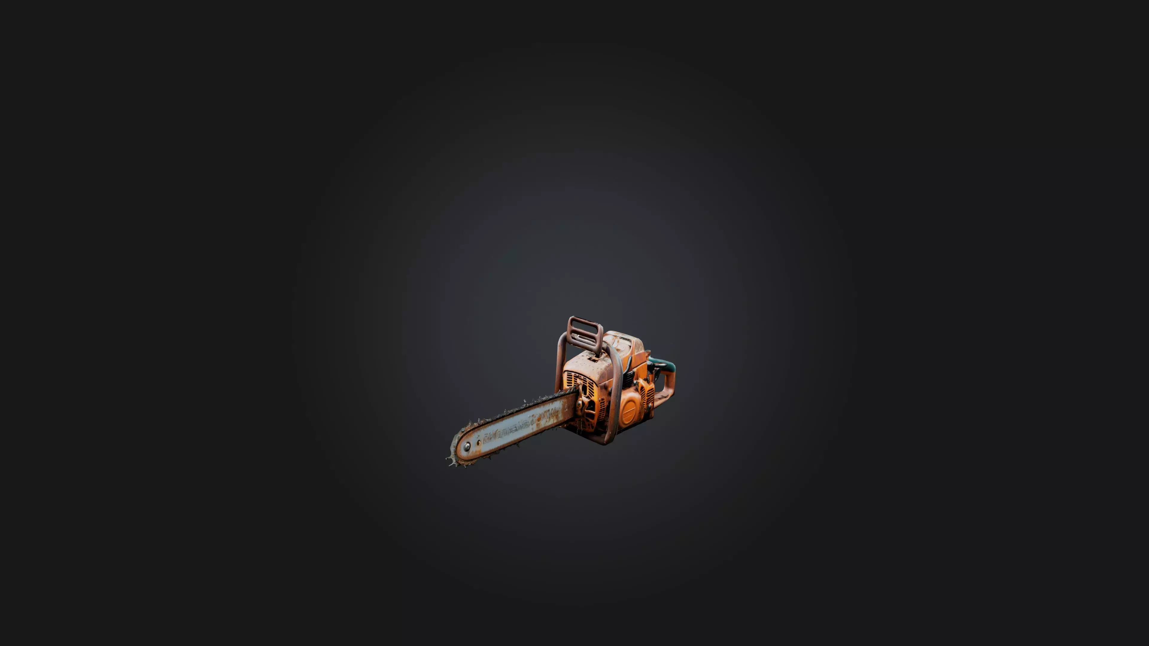 Rusty Chainsaw Low-poly 3D model_0