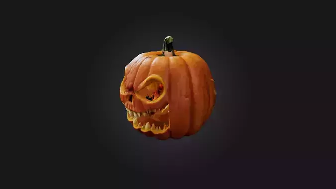 scary pumpkim Low-poly 3D model