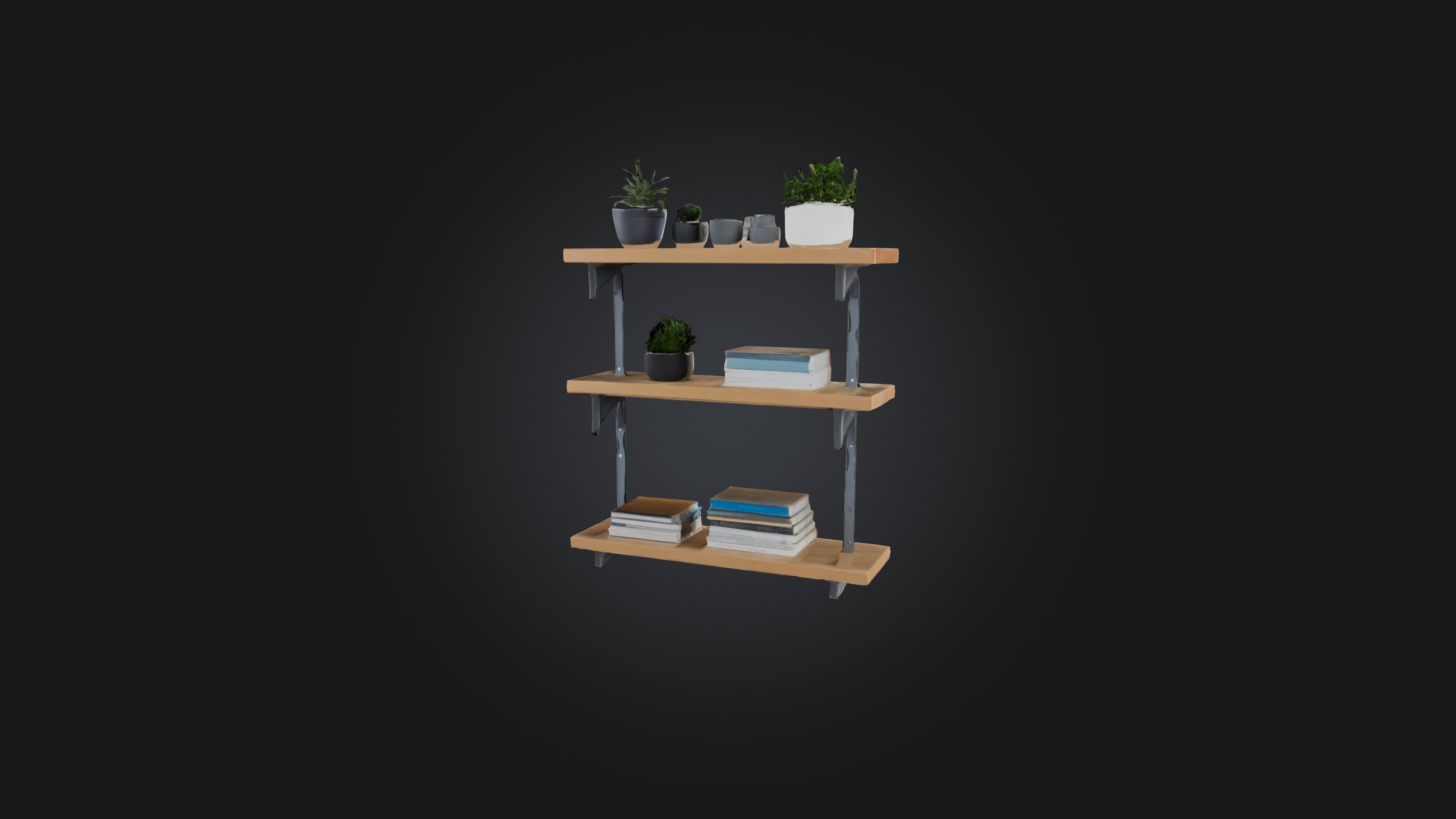 Shelf Low-poly 3D model_4