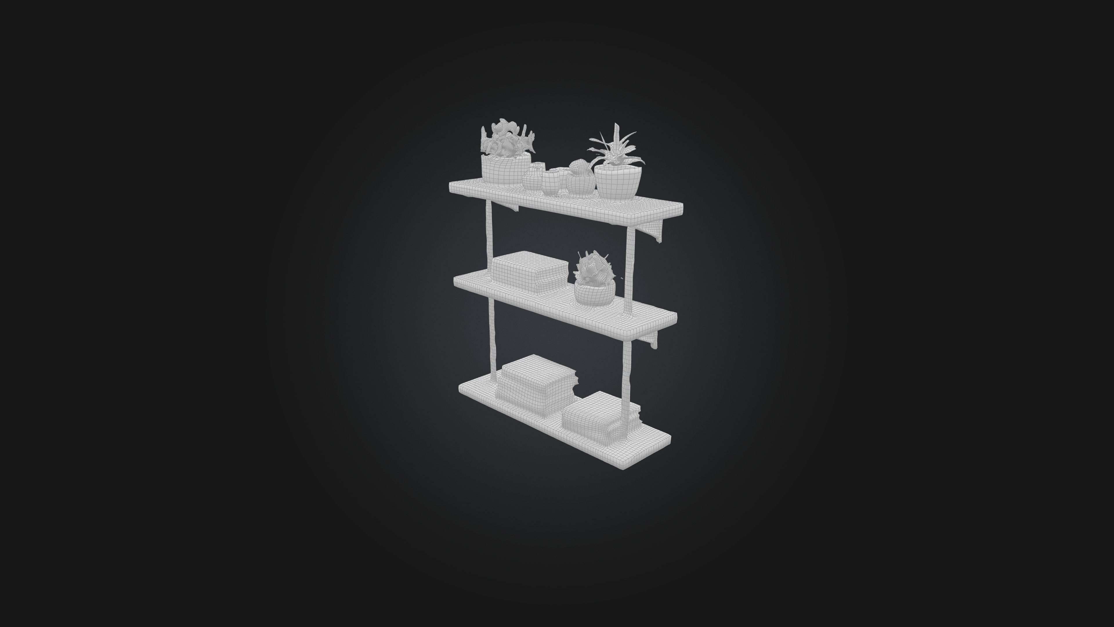 Shelf Low-poly 3D model_1