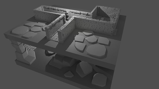Low poly Stylized Dungeon Wall free VR / AR / low-poly 3D model | CGTrader