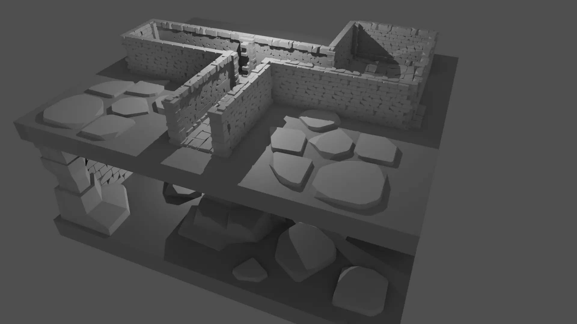 Low poly Stylized Dungeon Wall Free low-poly 3D model