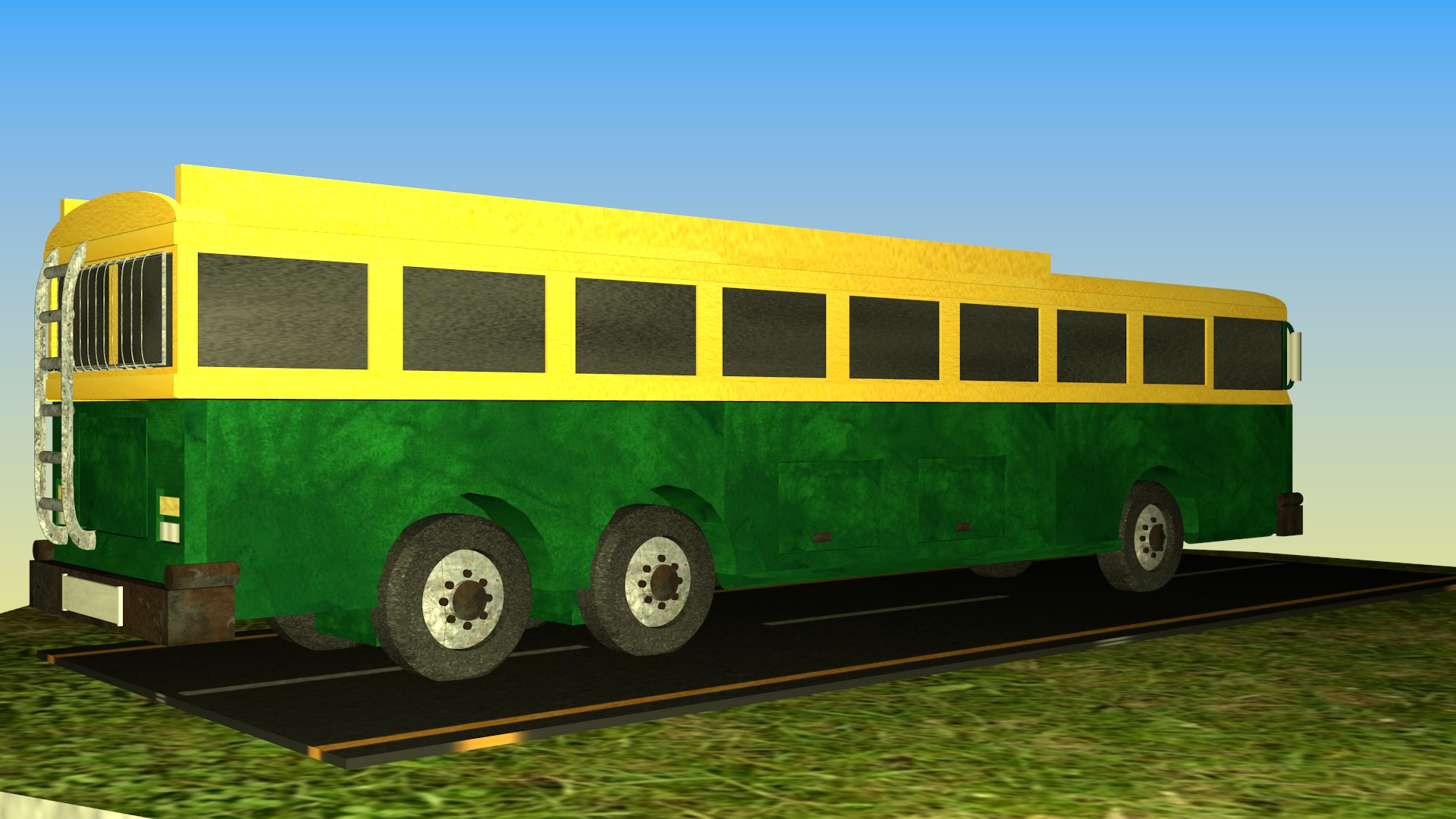Indian Bus Model Type 2 Free low-poly 3D model_6