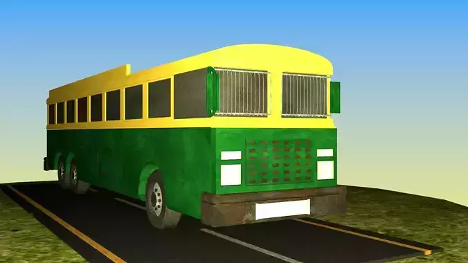Indian Bus Model Type 2 Free low-poly 3D model