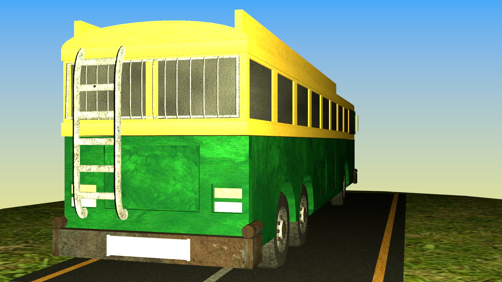 Indian Bus Model Type 2 Free low-poly 3D model_5