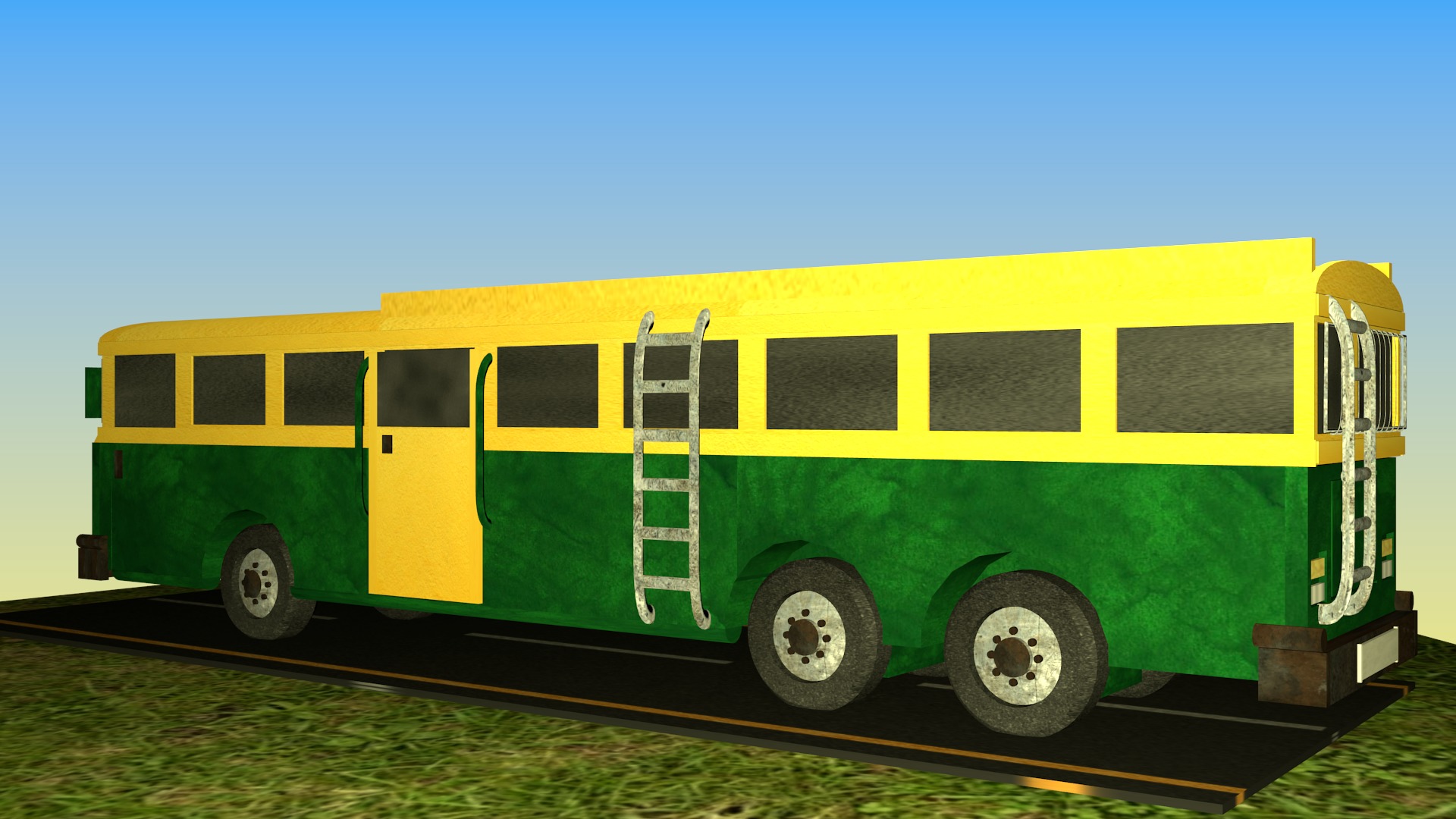 Indian Bus Model Type 2 Free low-poly 3D model_3