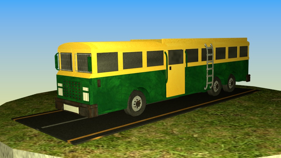 Indian Bus Model Type 2 Free low-poly 3D model_1
