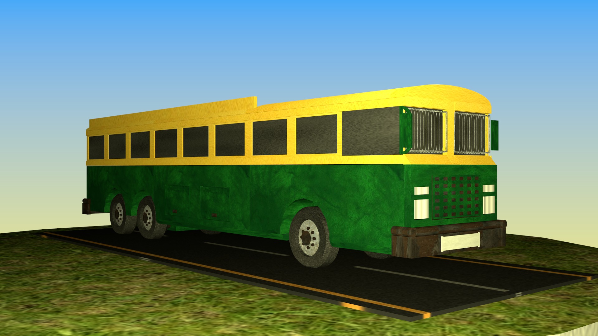 Indian Bus Model Type 2 Free low-poly 3D model_7