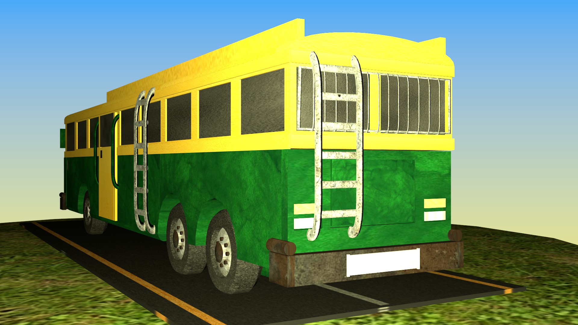 Indian Bus Model Type 2 Free low-poly 3D model_4