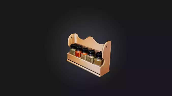 Spice Rack Low-poly 3D model