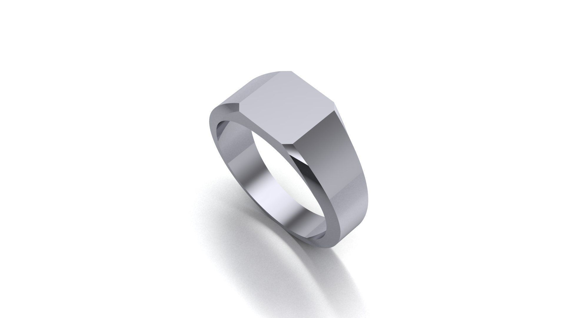 8mm Signet Ring Eamradshape Pritable model 3dmodel US 7 3D print model_2
