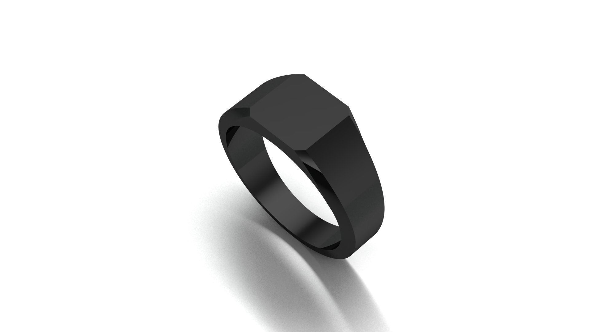 8mm Signet Ring Eamradshape Pritable model 3dmodel US 7 3D print model_3