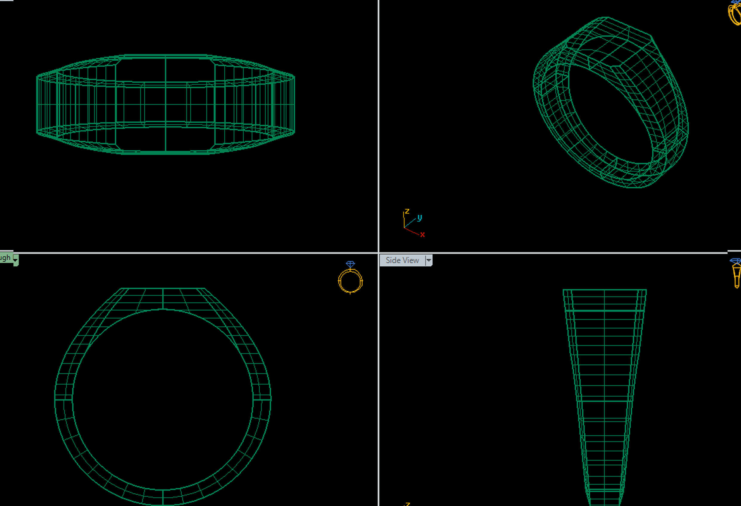 8mm Signet Ring Eamradshape Pritable model 3dmodel US 7 3D print model_5