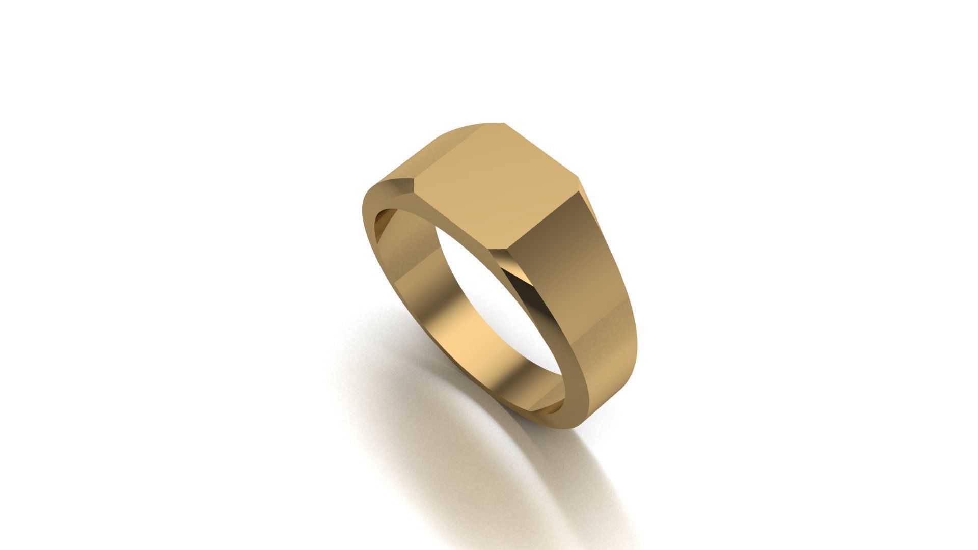 8mm Signet Ring Eamradshape Pritable model 3dmodel US 7 3D print model_1