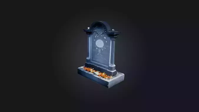 Tombstone with Epitaph Low-poly 3D model